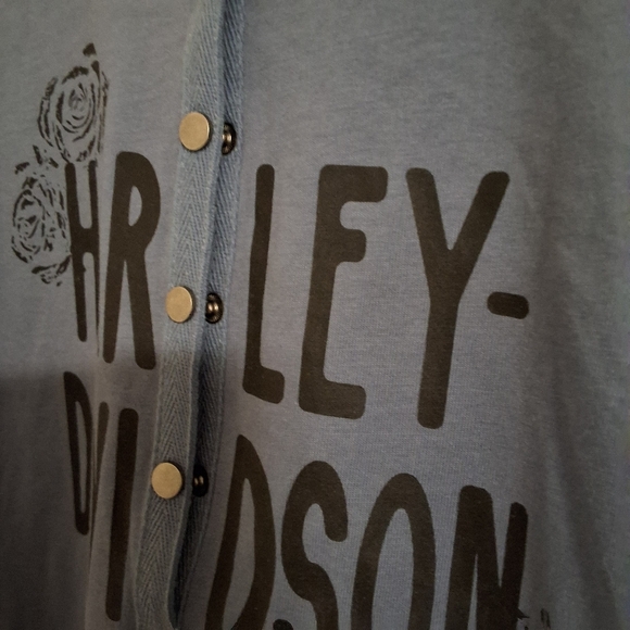 NWT HARLEY DAVIDSON KNIT BLUE SHIRT - Picture 3 of 14